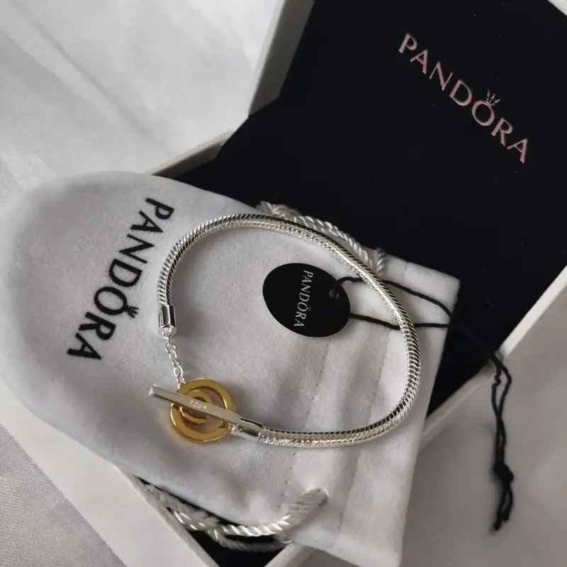 Pulsera de plata con dije dorado Pandora 19 - 4