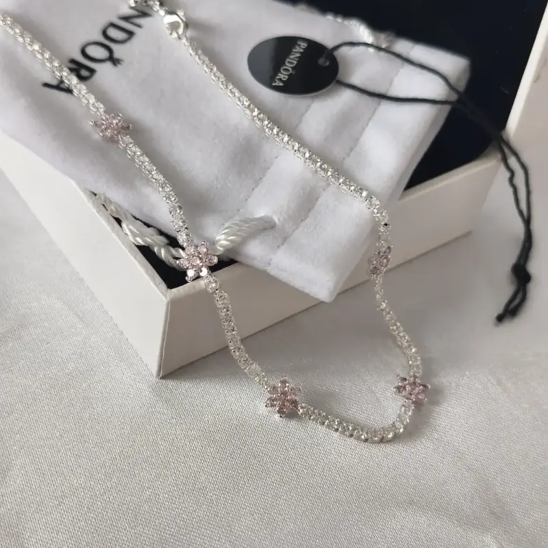 Pulsera de plata con flores Pandora - 1