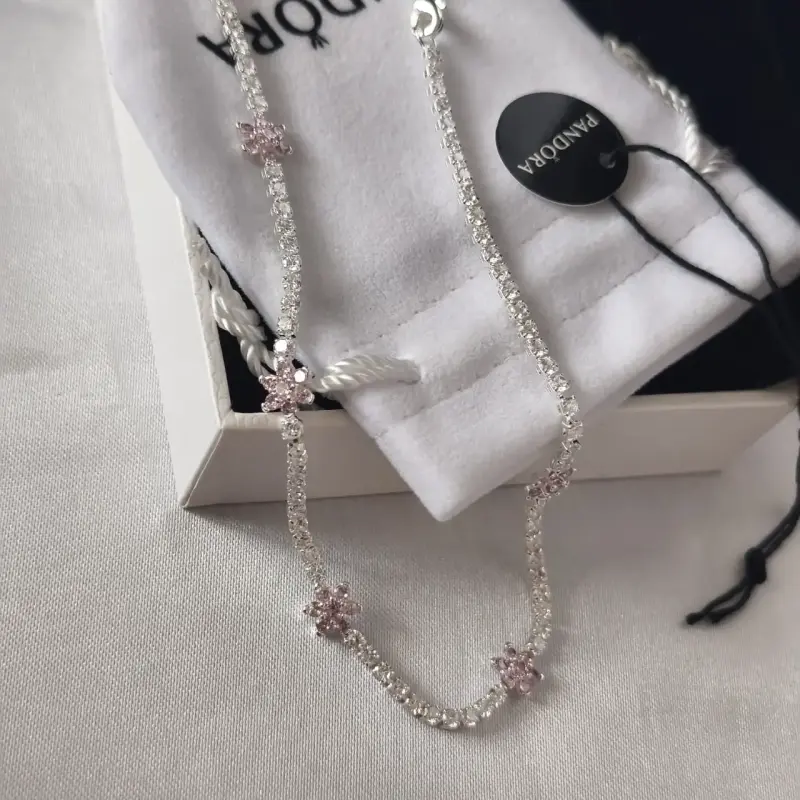 Pulsera de plata con flores Pandora - 3