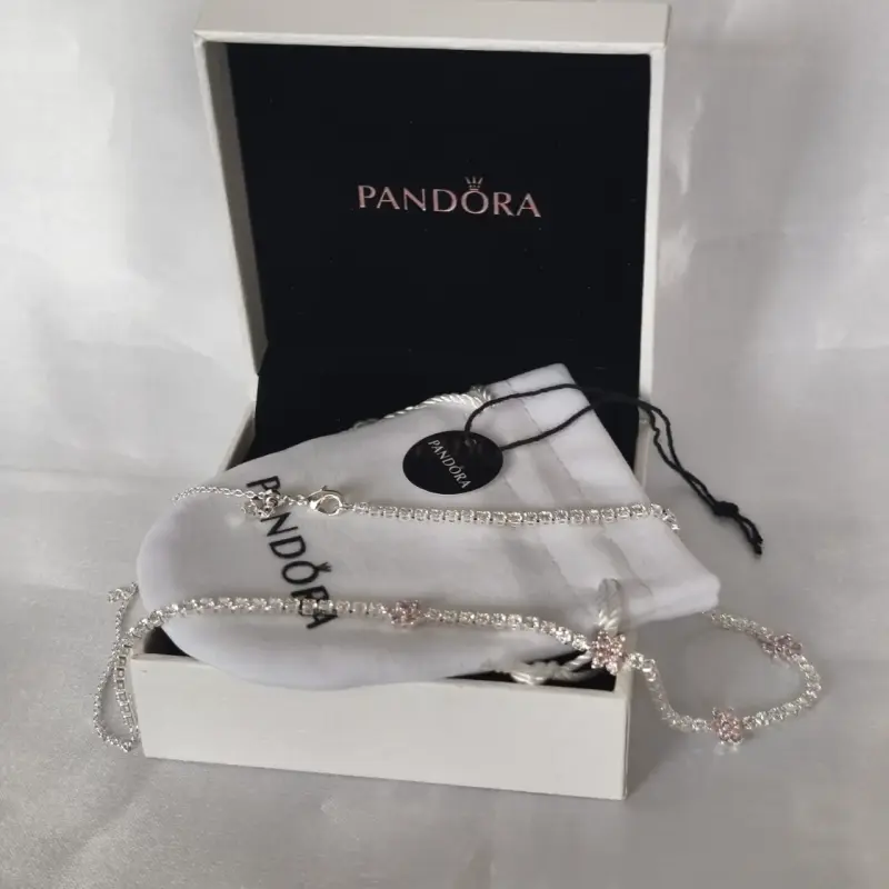 Pulsera de plata con detalles florales Pandora 925 - 3