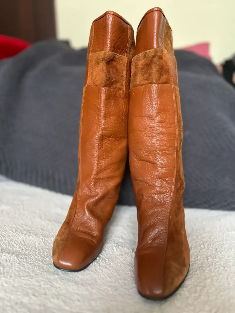 Botas de cuero marrón para mujer - 3