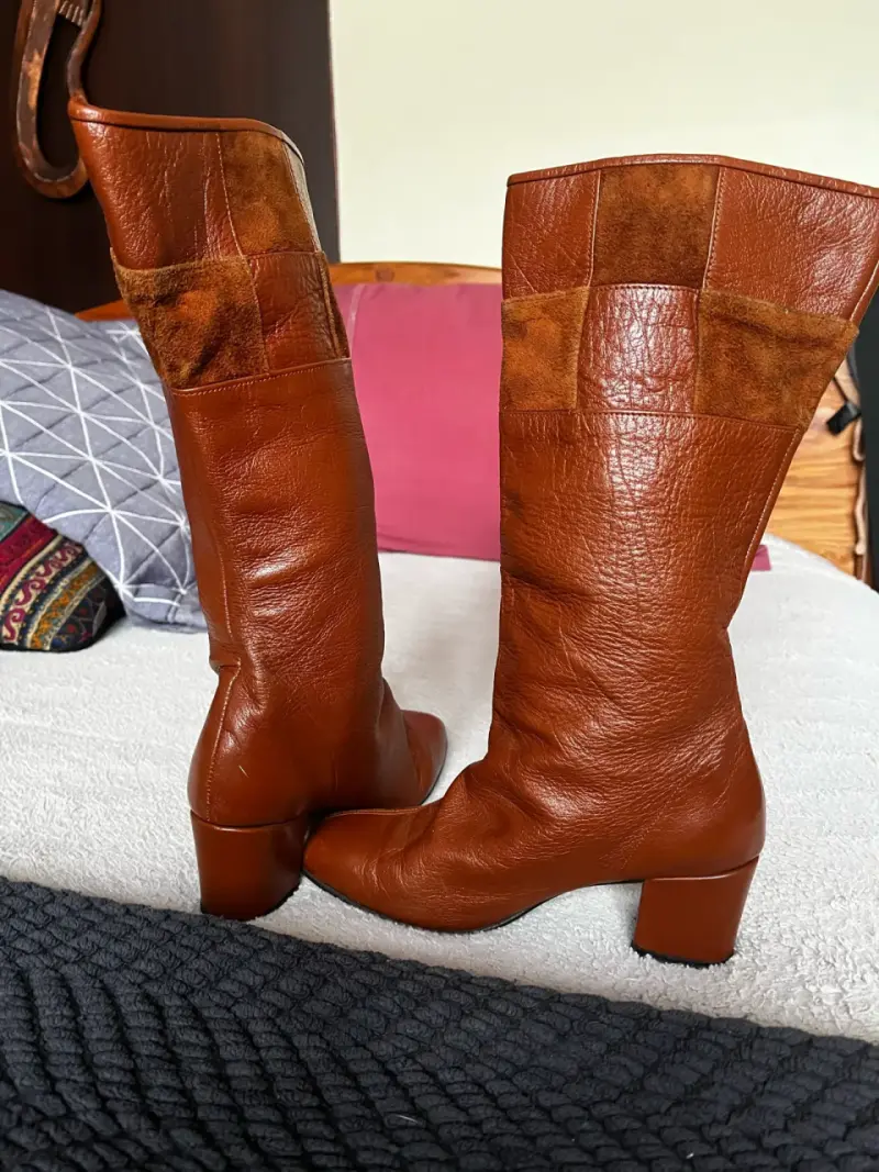 Botas de cuero marrón para mujer - 4