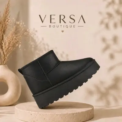 Botines Negros de Cuero Versa Boutique - miniatura 1