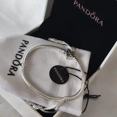 Pulsera de plata 925 con corazon infinito Pandora - miniatura 2