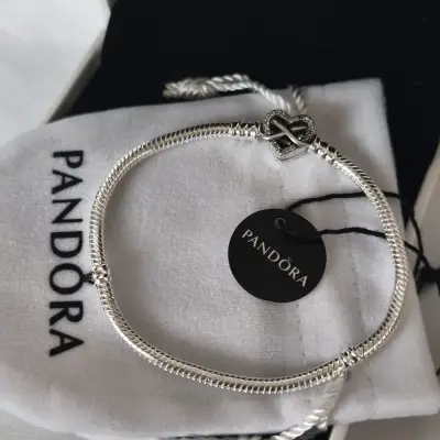 Pulsera de plata s925 con corazon infinito Pandora - miniatura 1