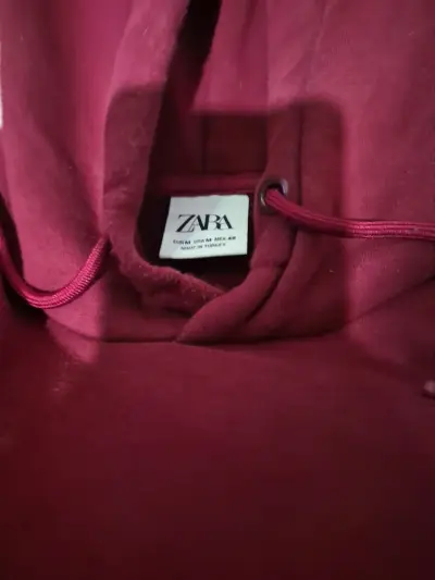 Polerón con capucha burdeos unisex - miniatura 3