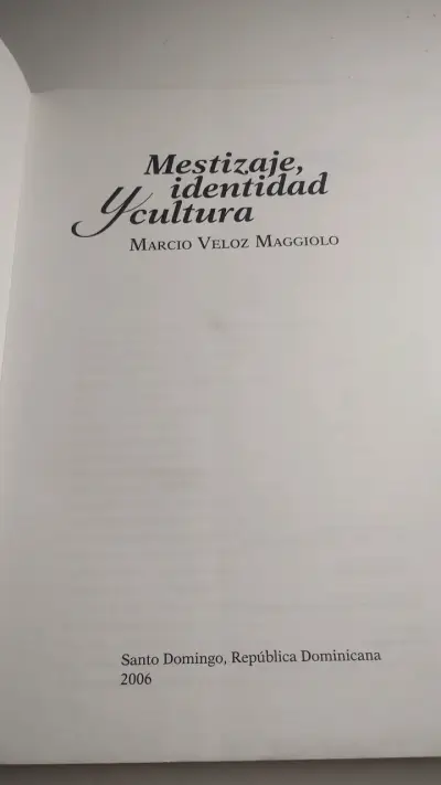 Libro 'Mestizaje, Identidad y Cultura' de Marcio Veloz Maggiolo - miniatura 2