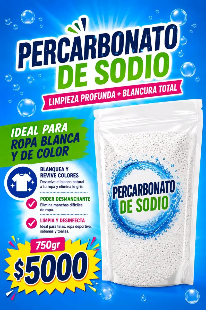 Percarbonato de Sodio 750g Limpieza Profunda