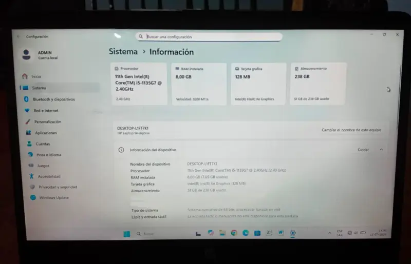 Laptop HP Intel Core i5 11va Gen Reacondicionado - 2