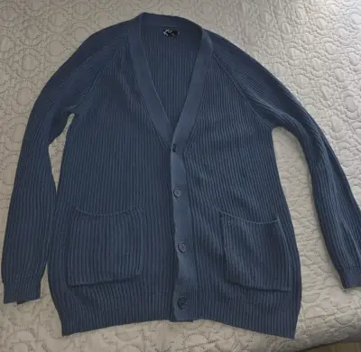 🧥💙 Cárdigan de punto color azul - miniatura 1