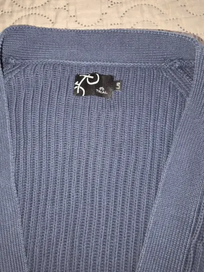 🧥💙 Cárdigan de punto color azul - miniatura 2