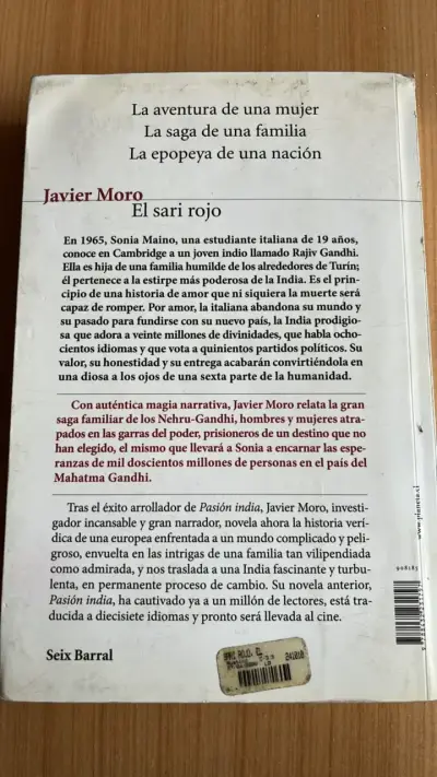 Libro 'El sari rojo' de Javier Moro - miniatura 2