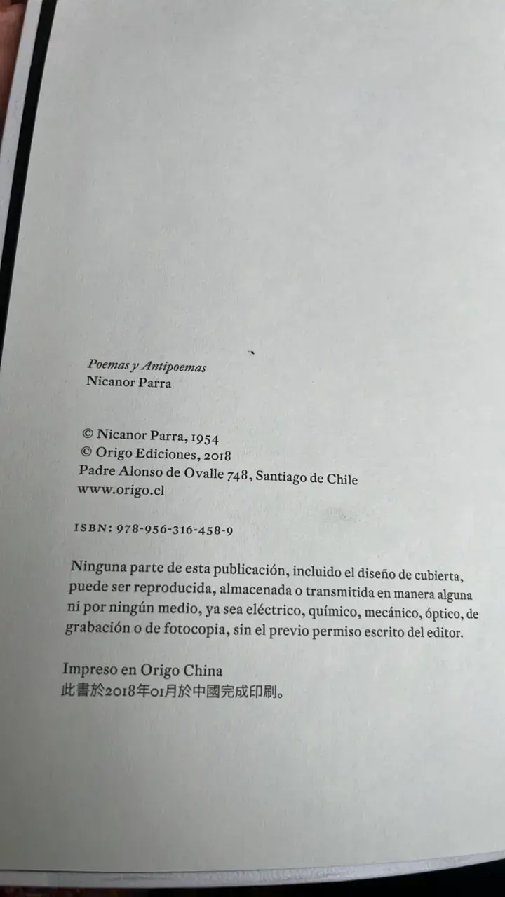 Libro Poemas y Antipoemas de Nicanor Parra - 3