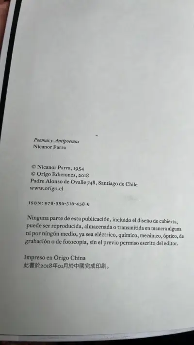 Libro Poemas y Antipoemas de Nicanor Parra - miniatura 3