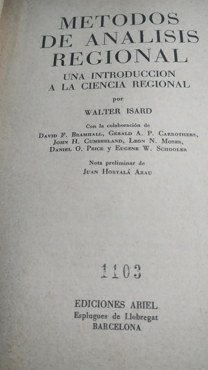 Métodos de Análisis Regional de Walter Isard - 2