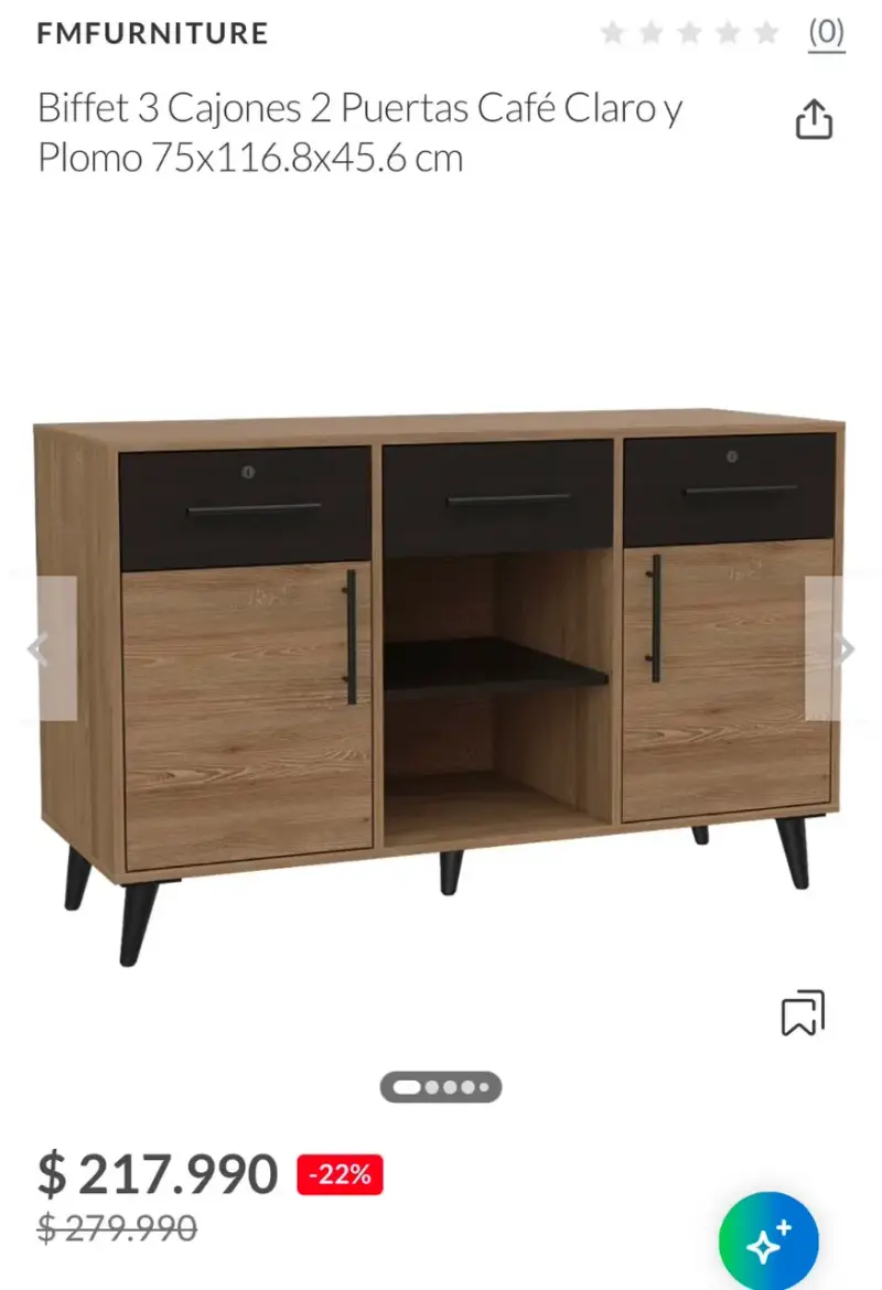 Aparador de madera con cajones-puertas/Las Condes - 6
