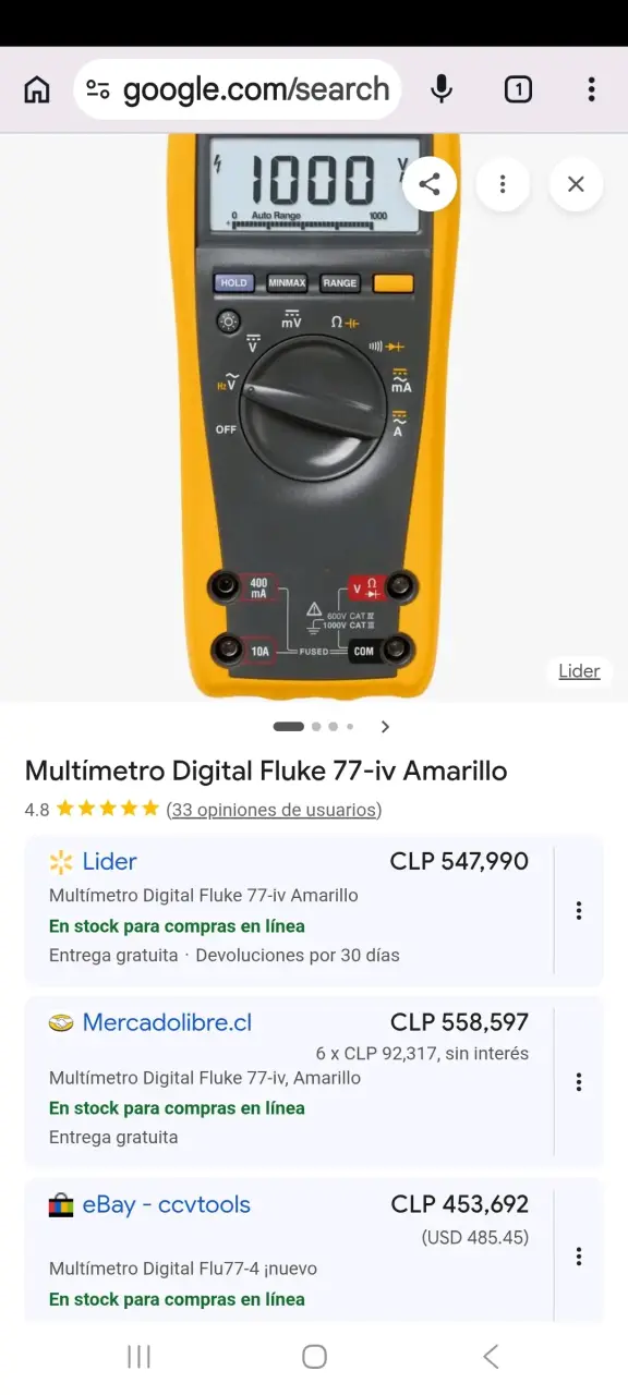 Multímetro Digital Fluke 77-IV Amarillo - 1