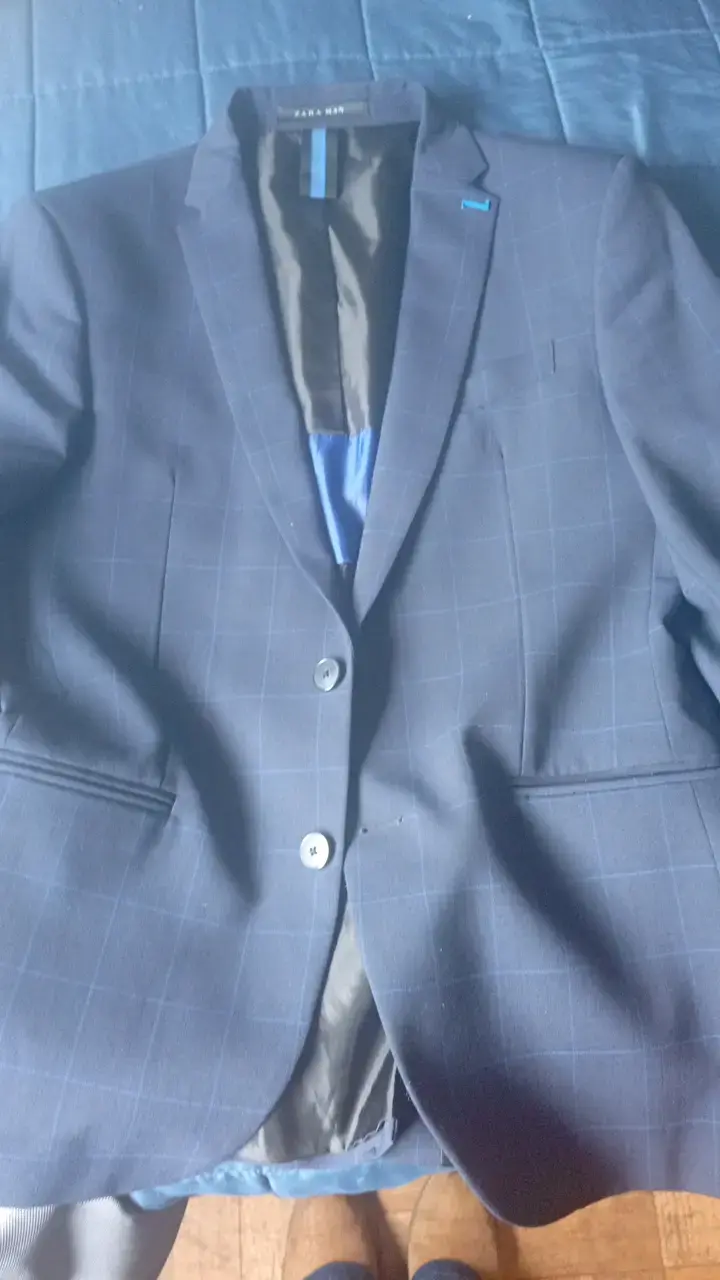 Blazer azul a cuadros Zara Man