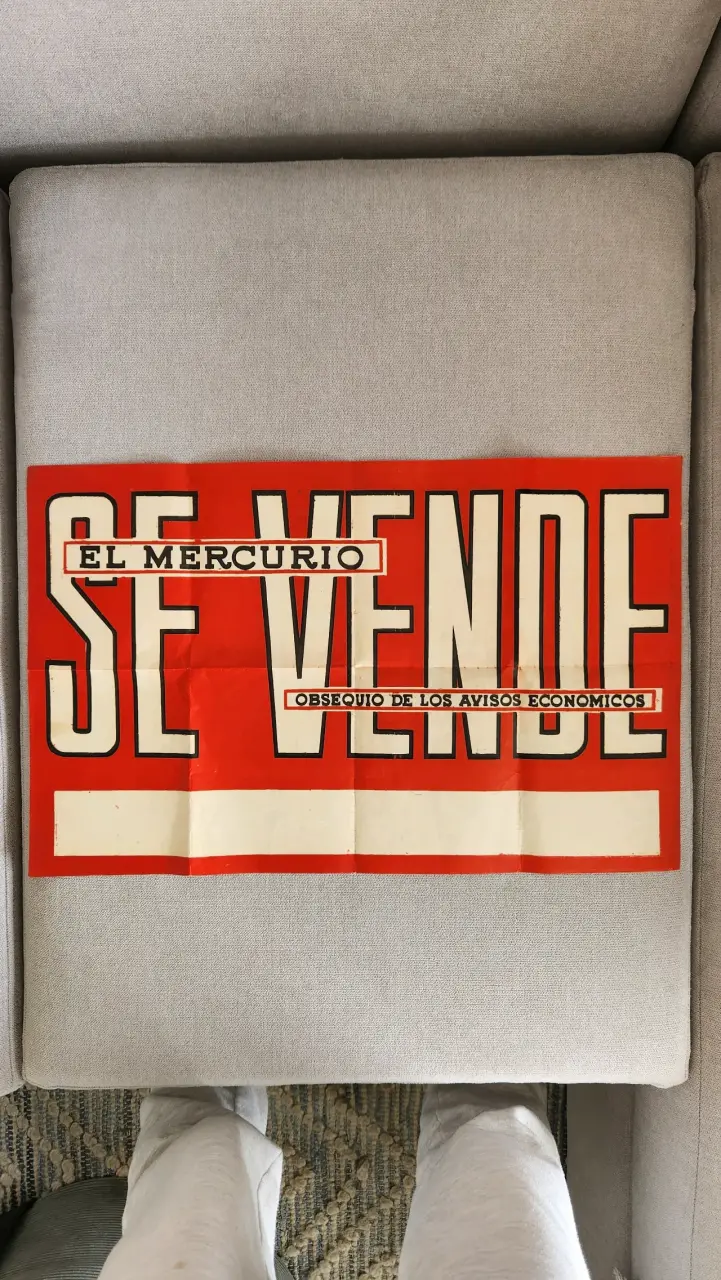 Letrero vintage 'Se Vende' de El Mercurio - 1