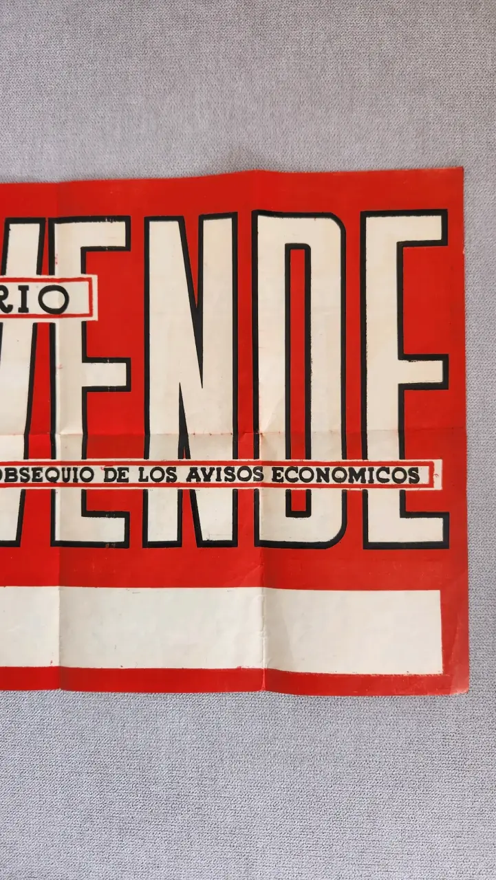 Letrero vintage 'Se Vende' de El Mercurio - 3