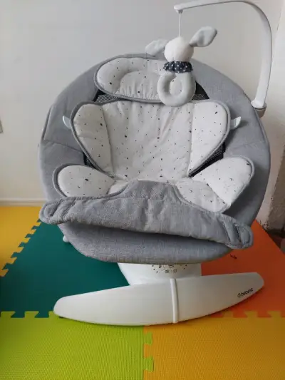 Silla mecedora para bebé Bebesit gris - miniatura 1