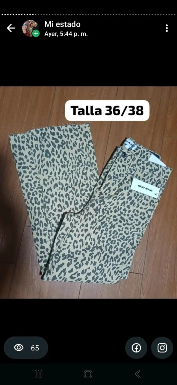 Pantalones DKNY Jeans estampado leopardo talla 36/38