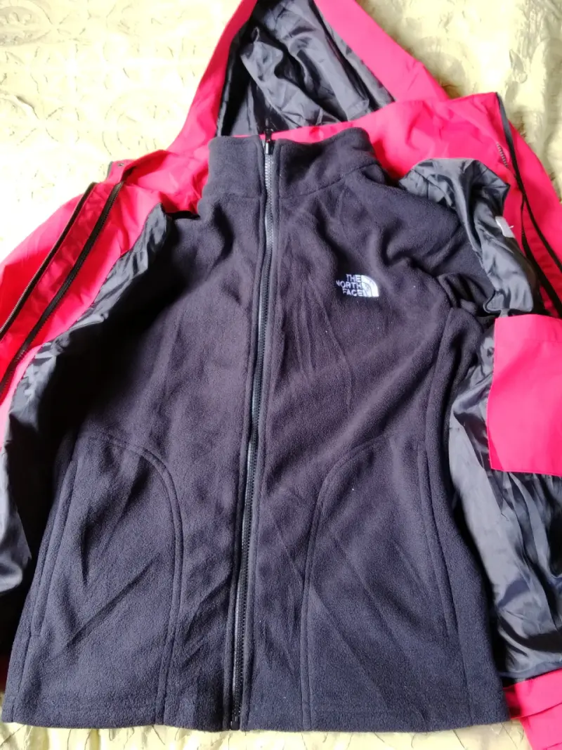 Chaqueta impermeable roja 2 en 1 estilo TNF - 2