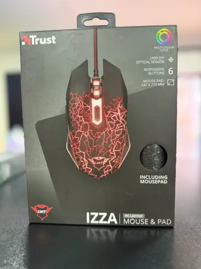 Mouse y alfombrilla gaming Trust Izza con luces LED - miniatura 1