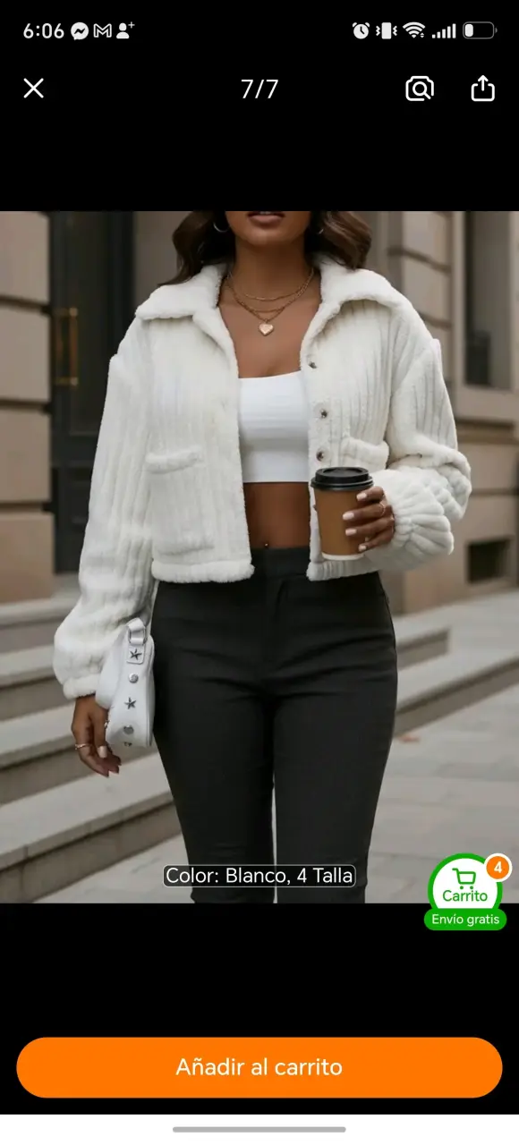 Chaqueta de mujer S blanca con textura suave - 1