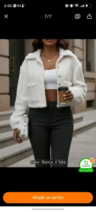 Chaqueta de mujer S blanca con textura suave - miniatura 1