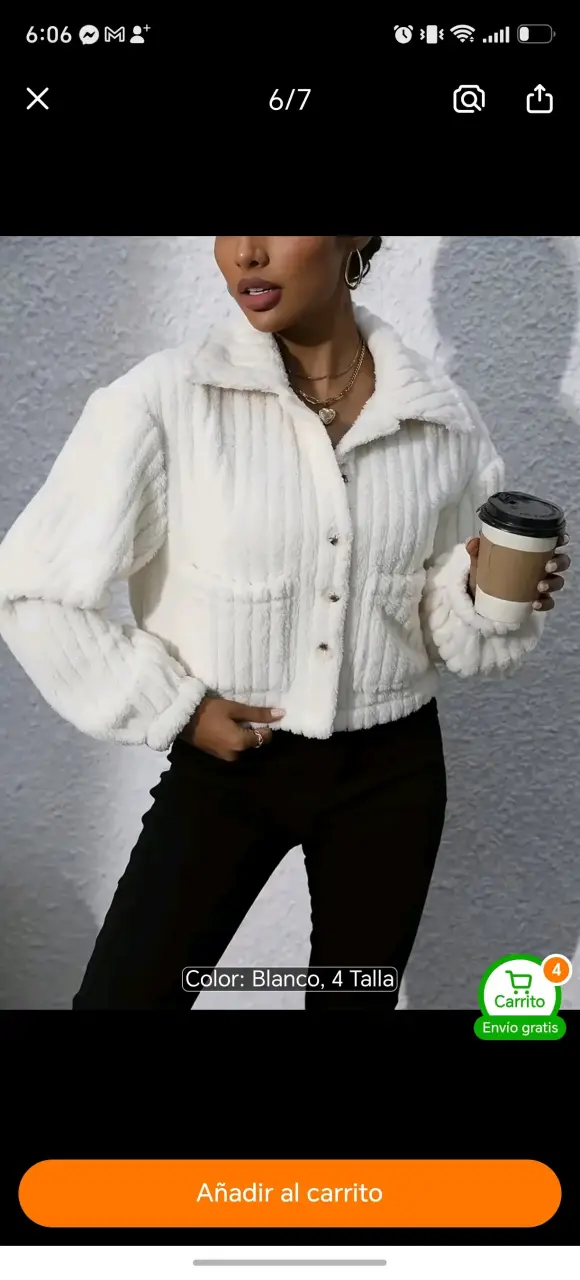 Chaqueta de mujer S blanca con textura suave - 2