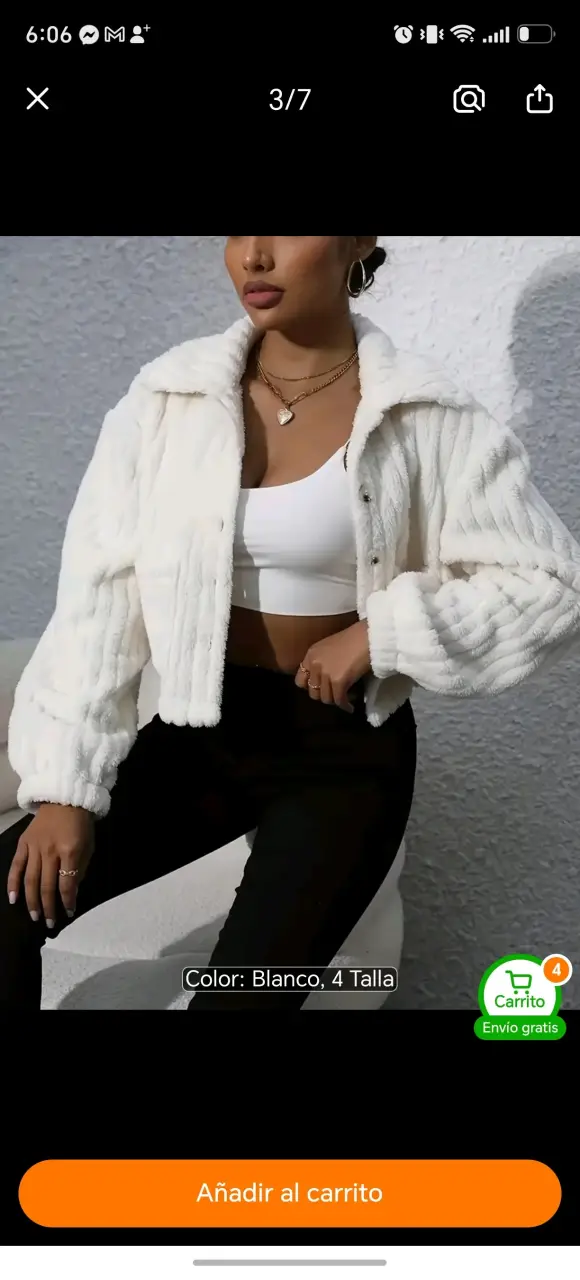 Chaqueta de mujer S blanca con textura suave - 3