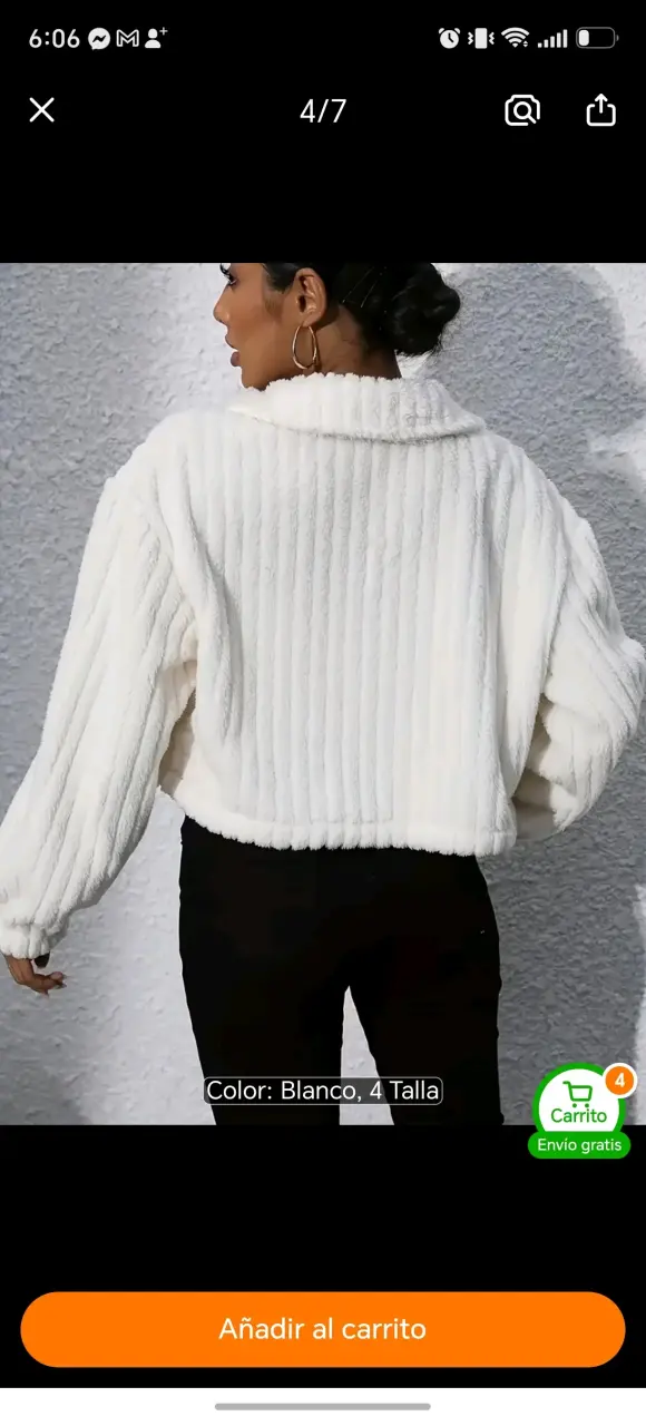 Chaqueta de mujer S blanca con textura suave - 4
