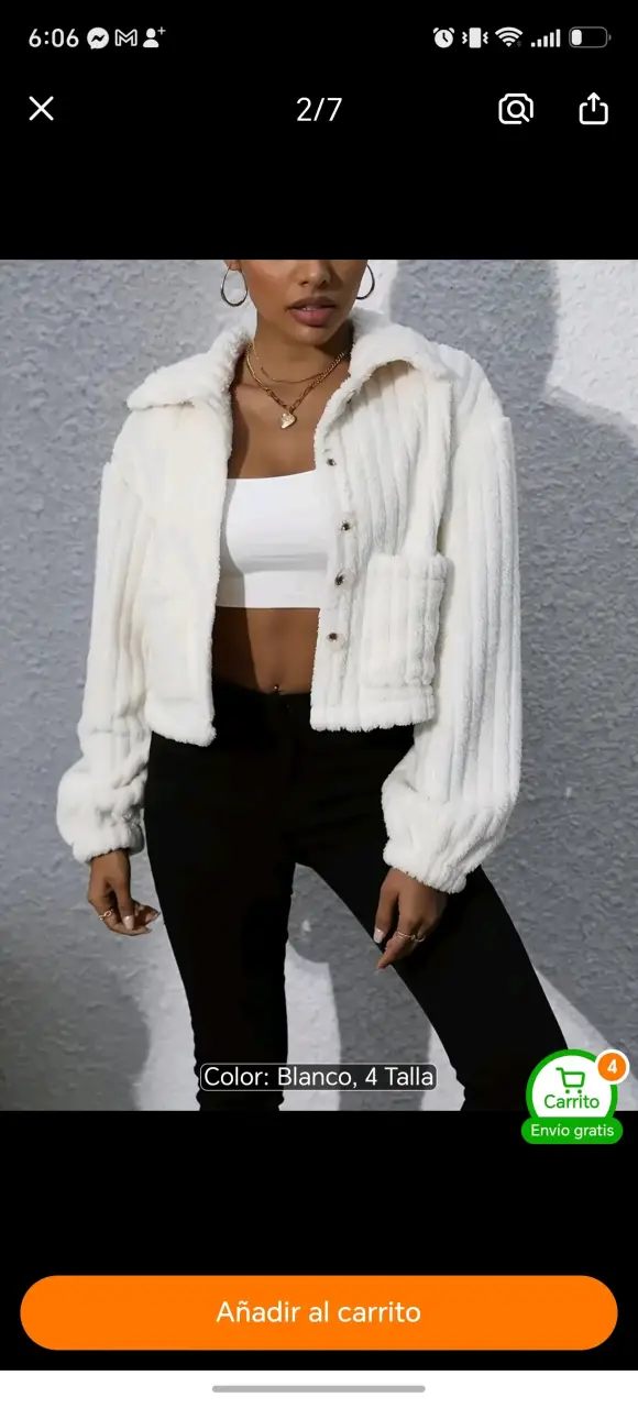 Chaqueta de mujer S blanca con textura suave - 6