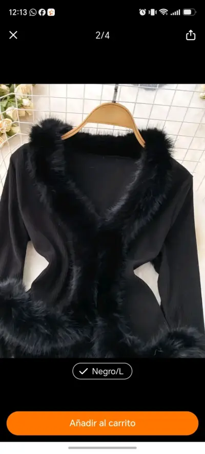 Chaqueta negra con detalles de piel sintética - miniatura 2