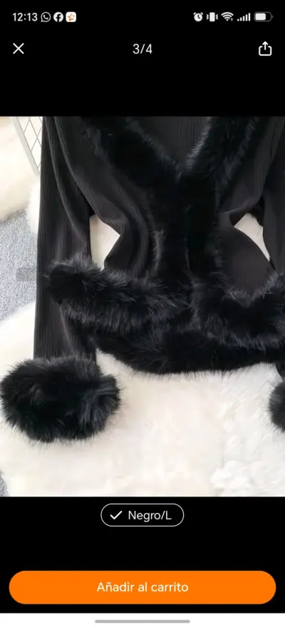 Chaqueta negra con detalles de piel sintética - miniatura 5