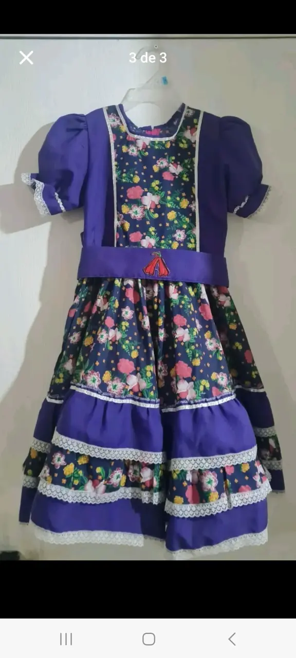 Vestido folclórico infantil colorido