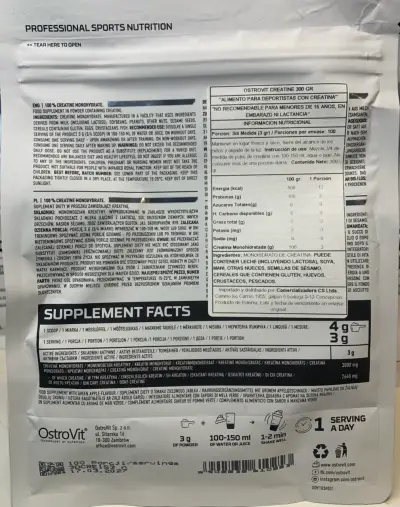 Creatina Monohidratada OstroVit 300g Natural - miniatura 3