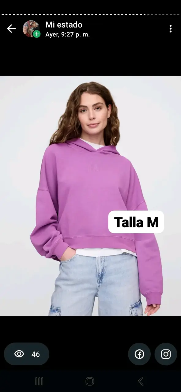 Polerón morado para mujer talla M - 1
