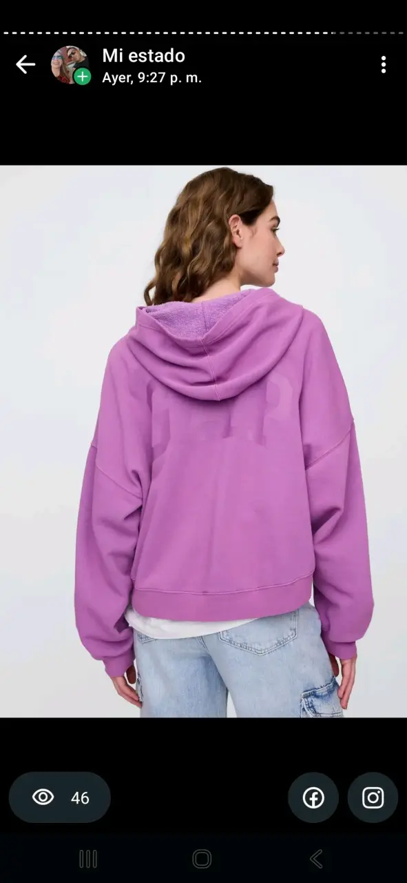 Polerón morado para mujer talla M - 2