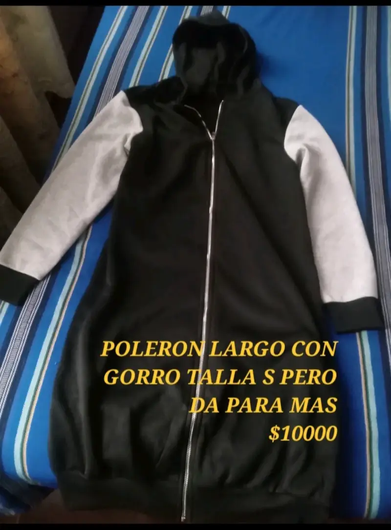 Polerón largo con gorro talla S