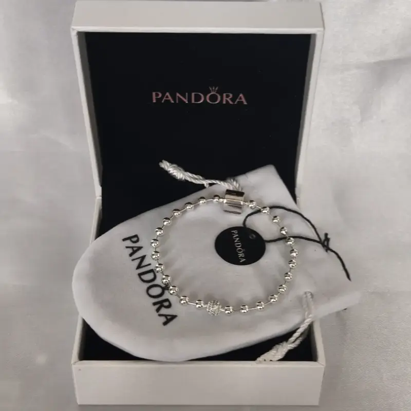 Pulsera de plata Pandora con cuentas brillantes - 3