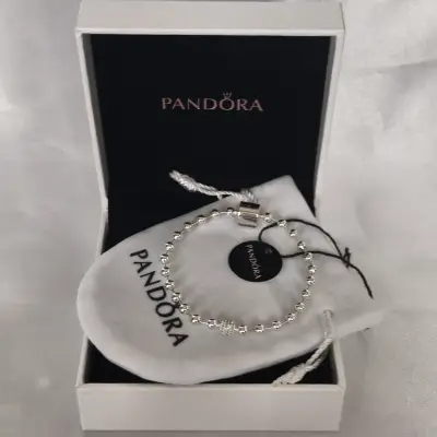Pulsera de plata Pandora con cuentas brillantes - miniatura 3