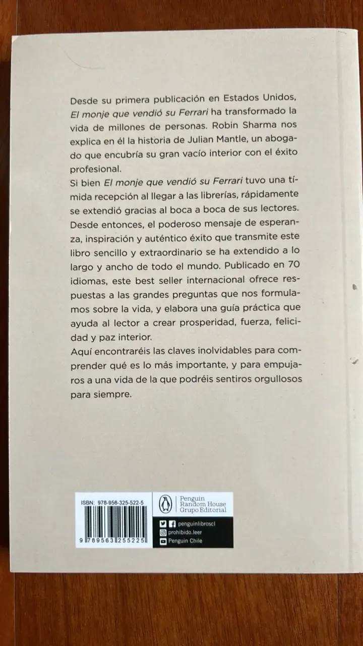 Libro 'El Monje Que Vendió Su Ferrari' de Robin Sharma - 2