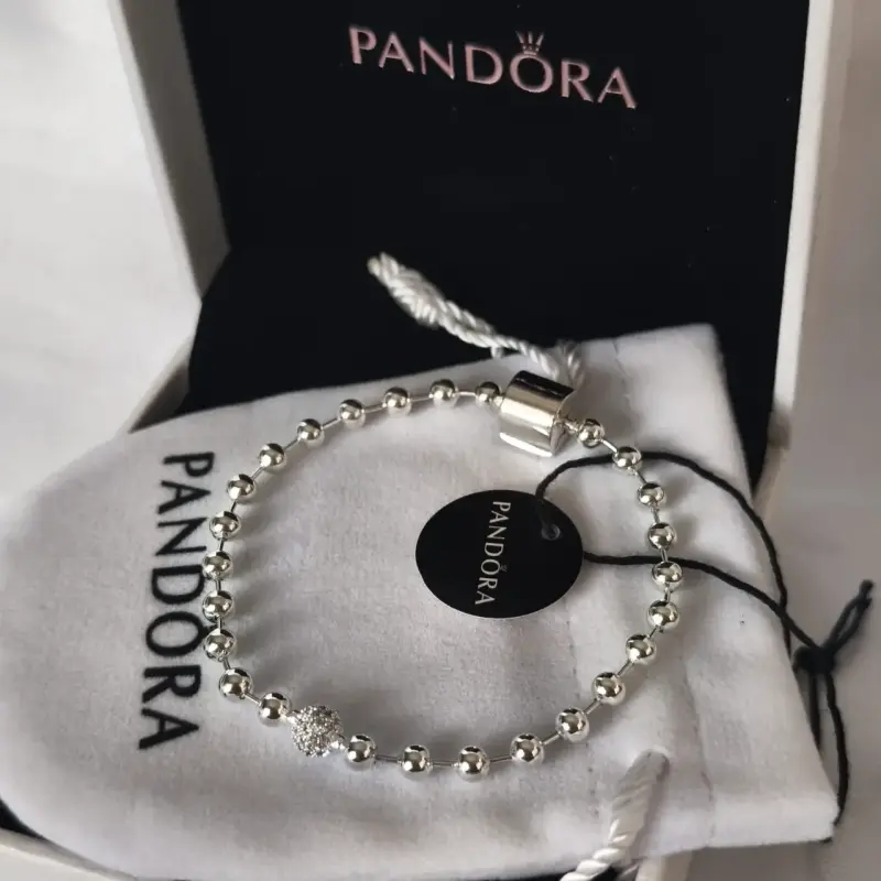 Pulsera de plata Pandora cuentas brillantes 925 - 1