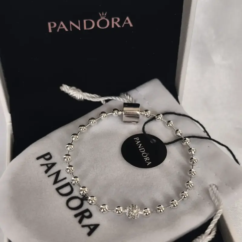 Pulsera de plata Pandora cuentas brillantes 925 - 2