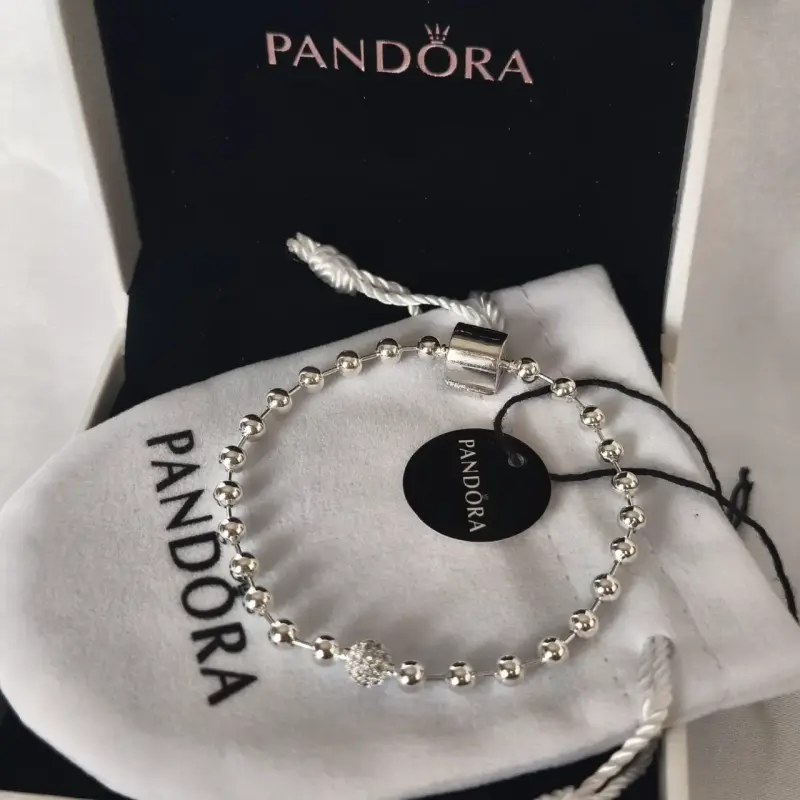 Pulsera de plata Pandora cuentas brillantes 925 - 5