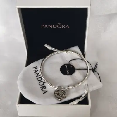Pulsera de plata 925 candado de corazón Pandora - miniatura 1