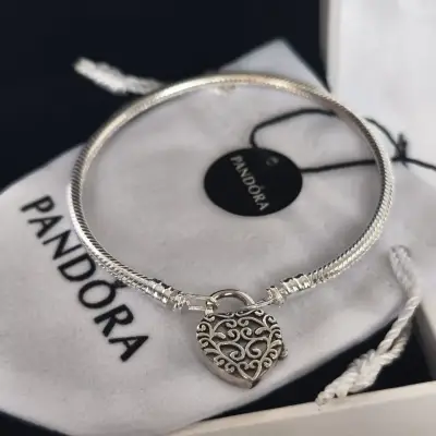 Pulsera de plata 925 candado de corazón Pandora - miniatura 2