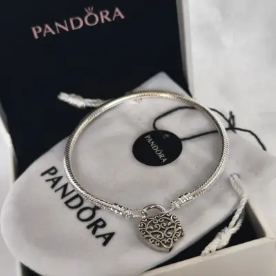Pulsera de plata 925 candado de corazón Pandora - miniatura 5